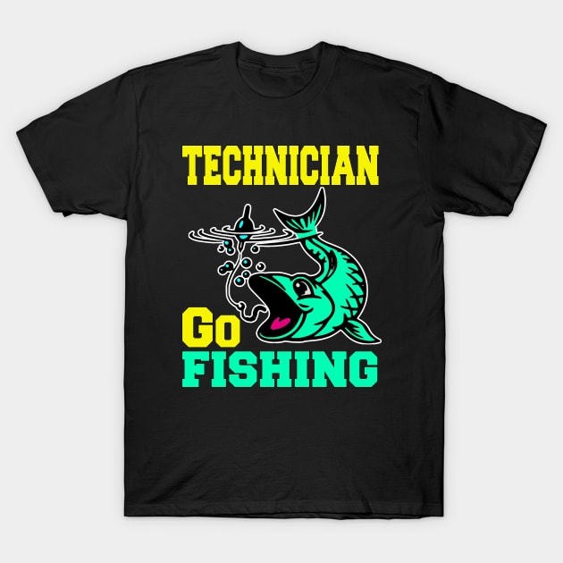 Technician Go Fishing T-Shirt by Emma-shopping